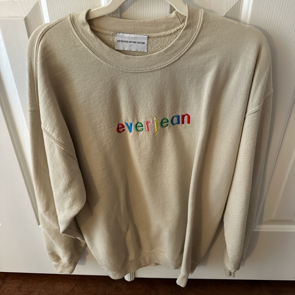Women's Cream Crew Neck Sweater